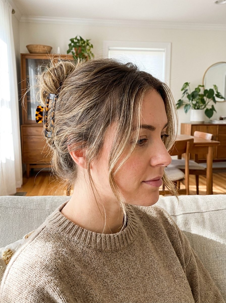 Messy Bun mit Spange - haarspangen